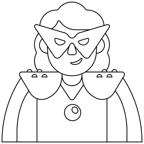 Woman Supervillain Emoji Coloring Page